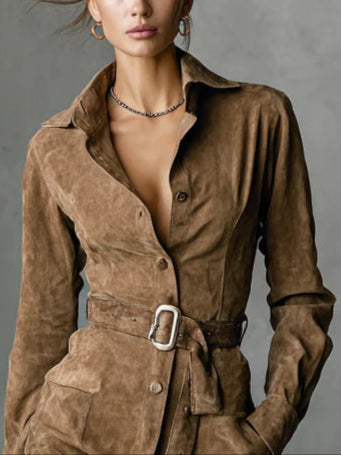 Alba | Sukienka midi z długim rękawem